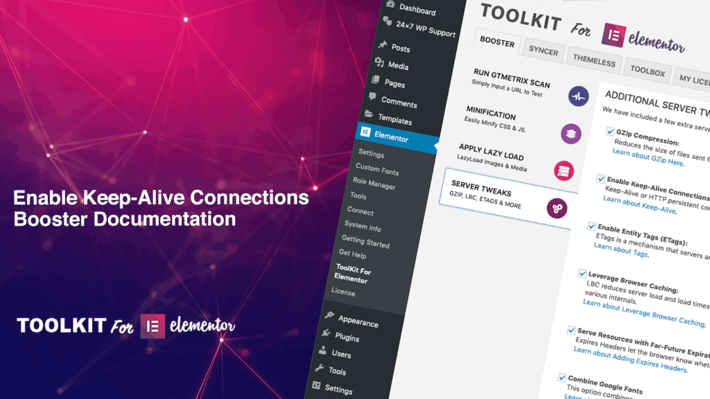 Enable Keep Alive Connections for Elementor - ToolKit For Elementor