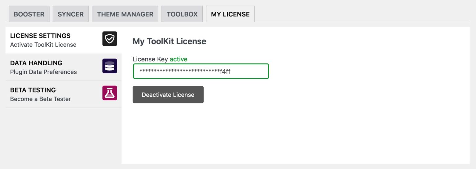 Licenses & Keys - ToolKit For Elementor